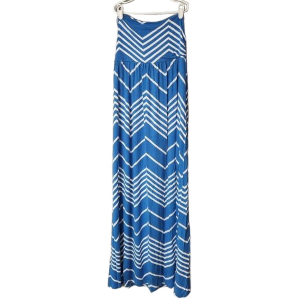 3/$25 Design History Juniors Large blue strapless maxi dress beach cover up